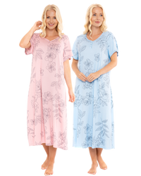 Long Plus Size Luxury Soft Touch Jersey Floral Nightshirt