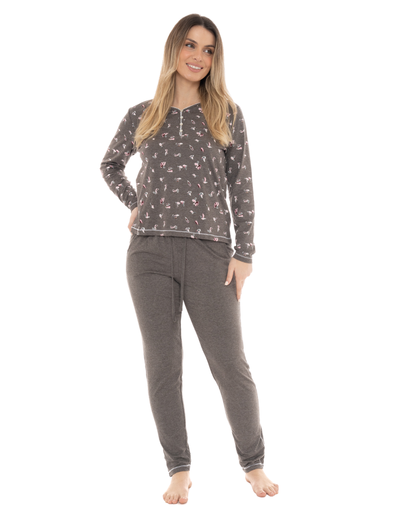 Grey Bird Print Pyjama