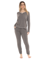 Charcoal Heart Print Pyjama