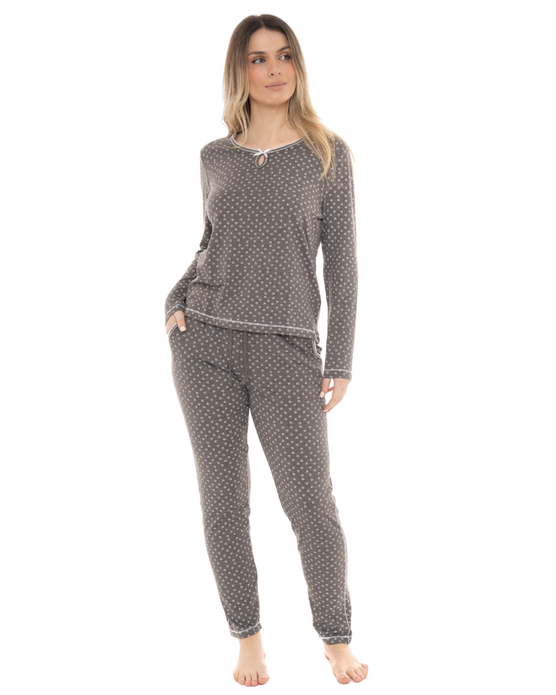 Charcoal Heart Print Pyjama