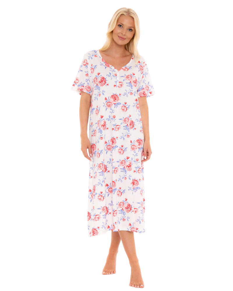 Pink Rose 100% Cotton Plus Size Nightdress