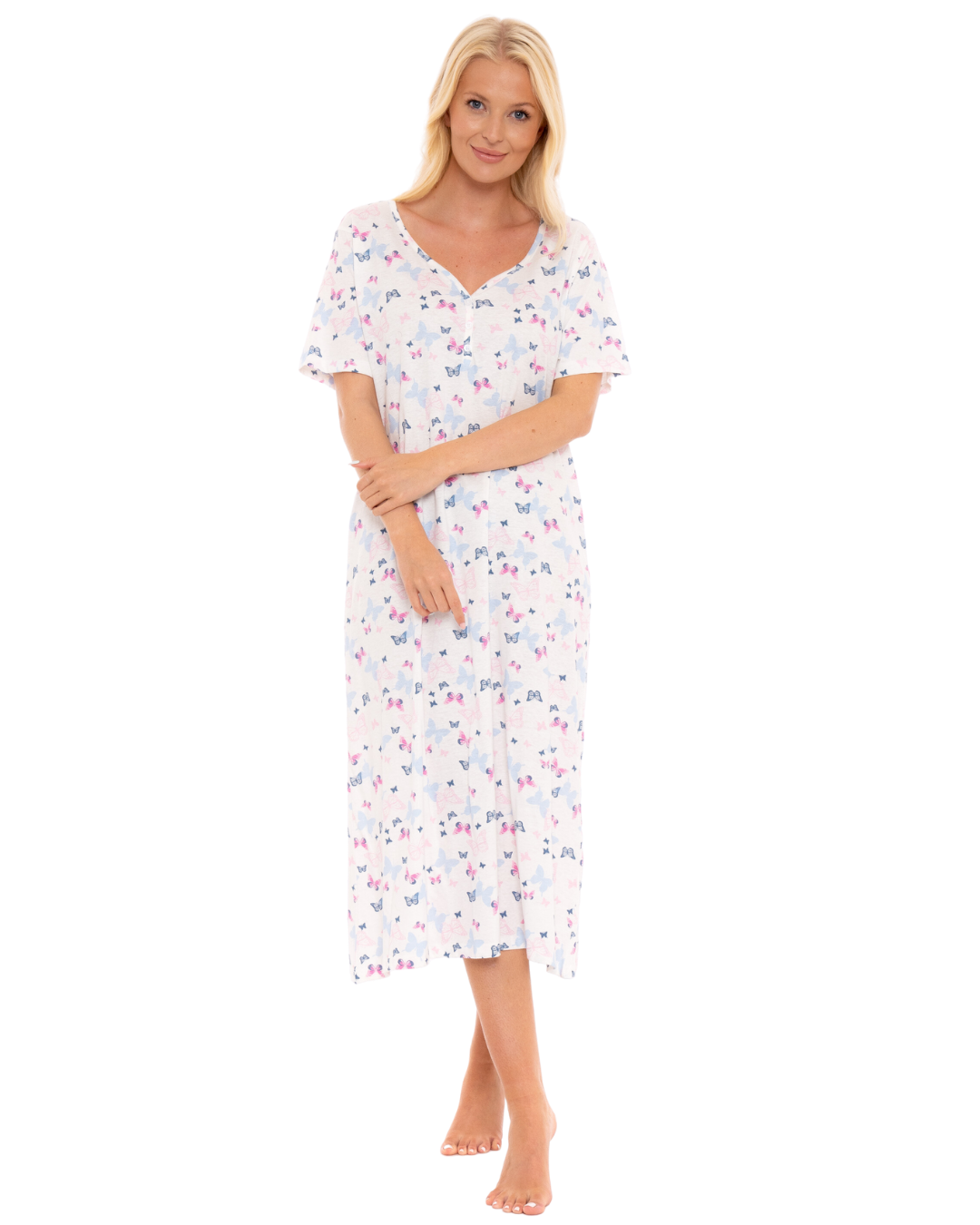 Lilac Butterfly 100% Cotton Plus Size Nightdress