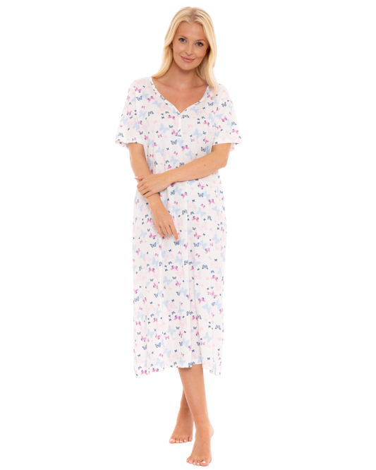 Lilac Butterfly 100% Cotton Plus Size Nightdress