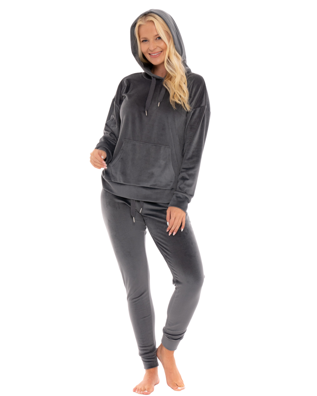 Luxury Soft Velour Hooded Lounge Pyjamas