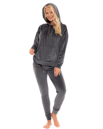 Luxury Soft Velour Hooded Lounge Pyjamas