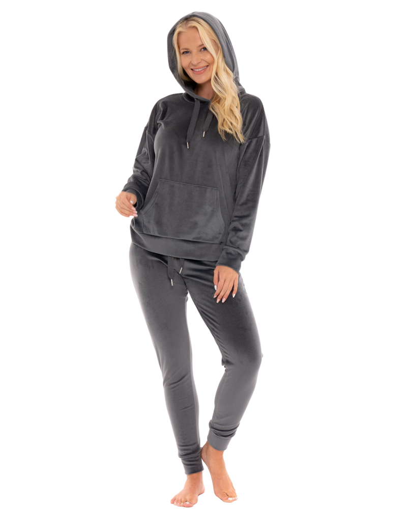 Luxury Soft Velour Hooded Lounge Pyjamas