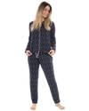 Navy Ditsy Floral Button Front Pyjama