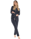 Navy Ditsy Floral Button Front Pyjama