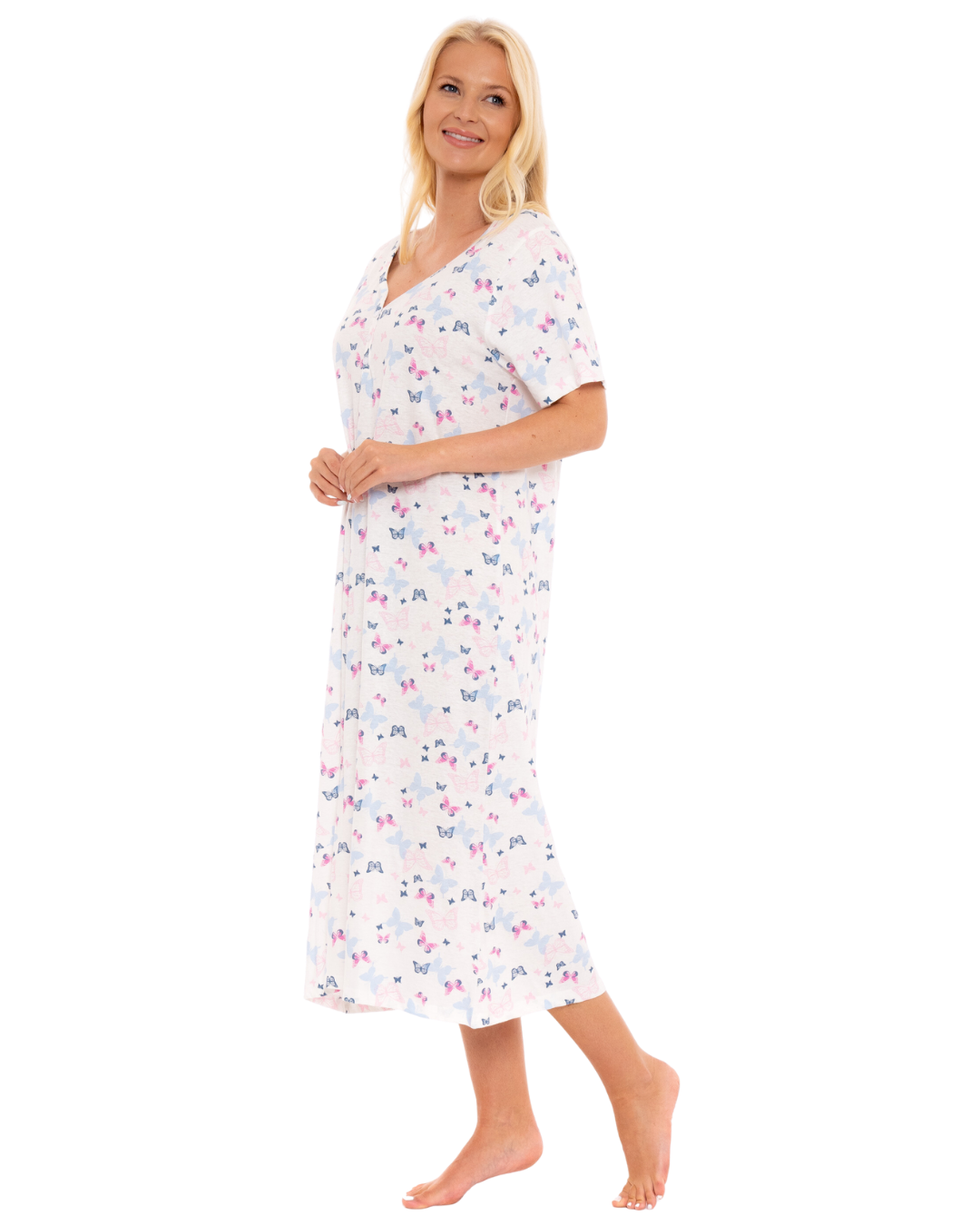 Lilac Butterfly 100% Cotton Plus Size Nightdress