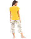 Women's Yellow Bee 100% Cotton Short Sleeved Cropped Leg Pyjamas
