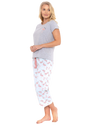 Women's Flamingo Cotton Rich Short Sleeved Cropped Leg Pyjamas