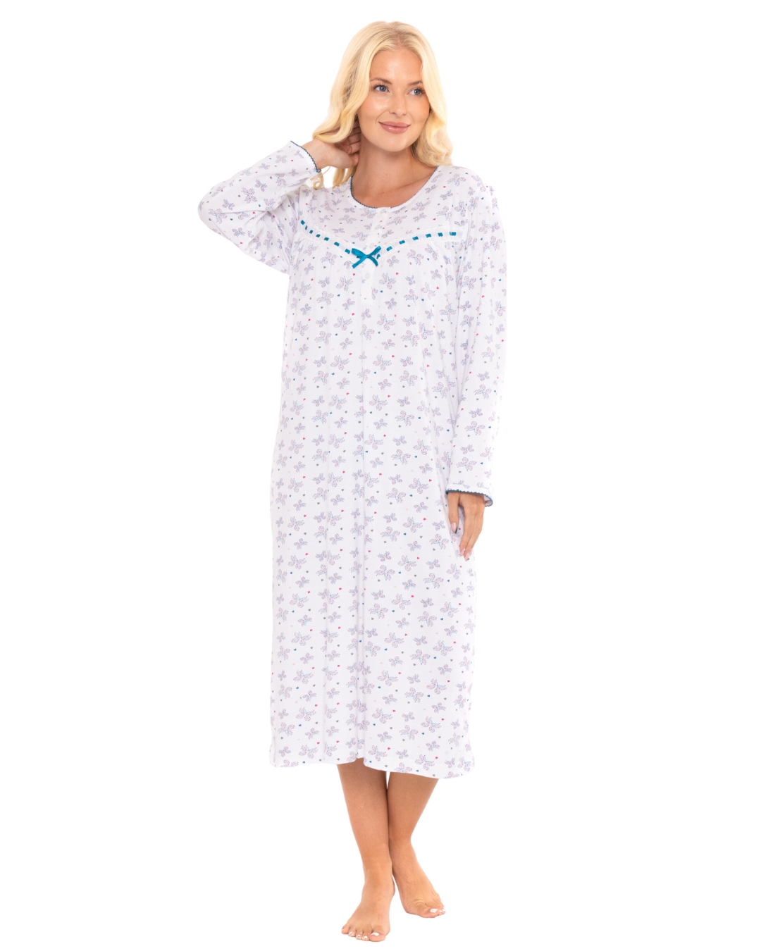 100 cotton nightgowns long sleeve hotsell