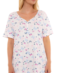 Lilac Butterfly 100% Cotton Plus Size Nightdress