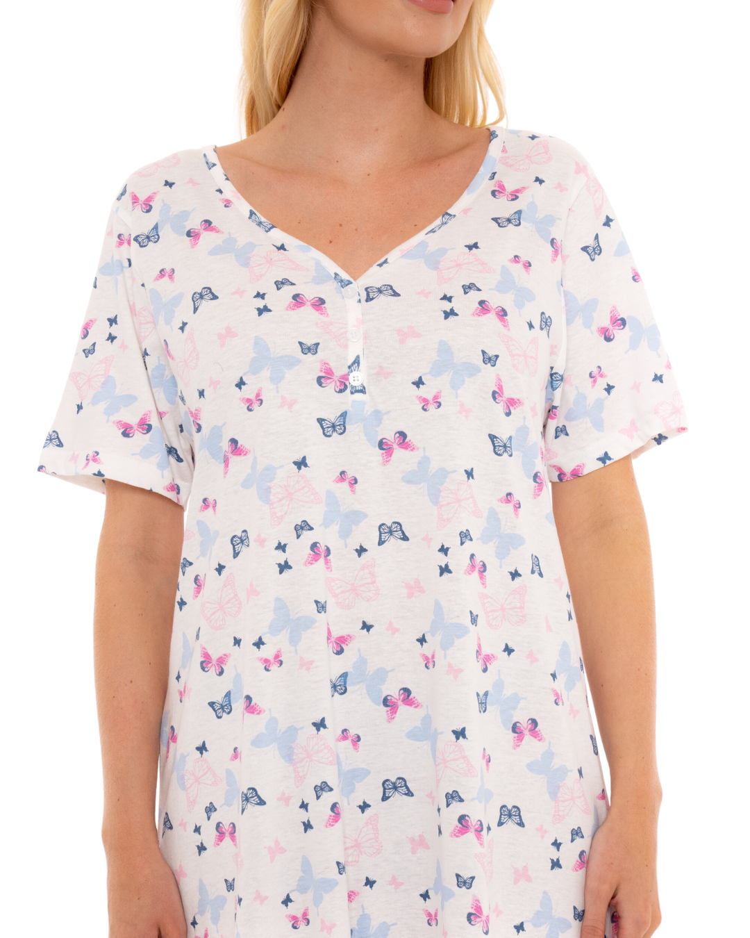 Lilac Butterfly 100% Cotton Plus Size Nightdress