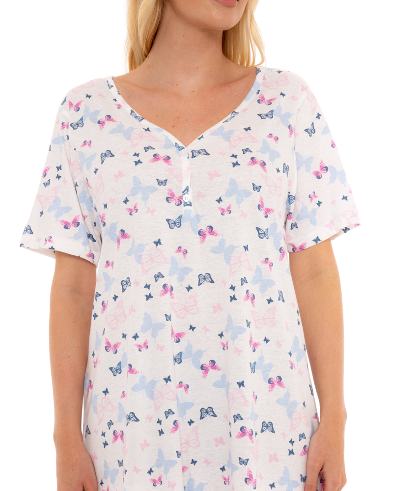 Lilac Butterfly 100% Cotton Plus Size Nightdress