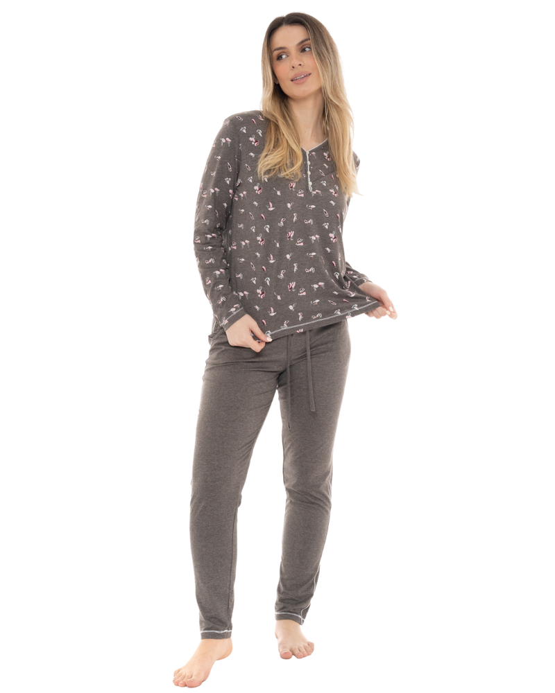 Grey Bird Print Pyjama
