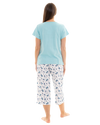 Women's Duck Egg Butterfly 100% Cotton Short Sleeved Cropped Leg Pyjamas