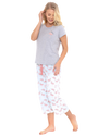 Women's Flamingo Cotton Rich Short Sleeved Cropped Leg Pyjamas