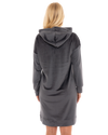 Women's Velour Long Sleeve Hooded Lounger Nightshirt