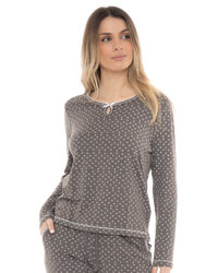 Charcoal Heart Print Pyjama