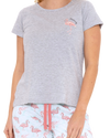 Women's Flamingo Cotton Rich Short Sleeved Cropped Leg Pyjamas
