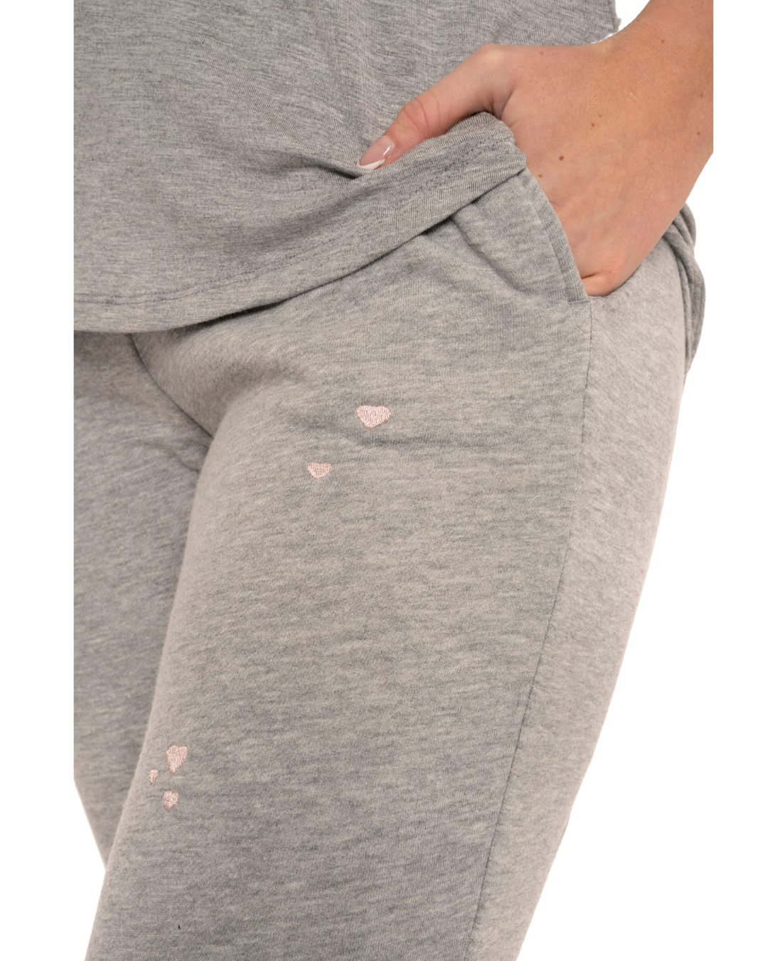 Women's Jersey Short Sleeved Embroidered Pant Lounge Pyjamas