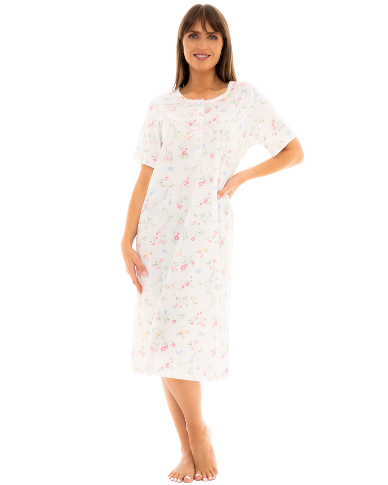 Birds and Butterfly 100% Cotton Short Sleeve Nightdress