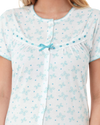 Butterfly Print 100% Cotton Jersey Button Through Nightdress
