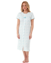 Butterfly Print 100% Cotton Jersey Button Through Nightdress