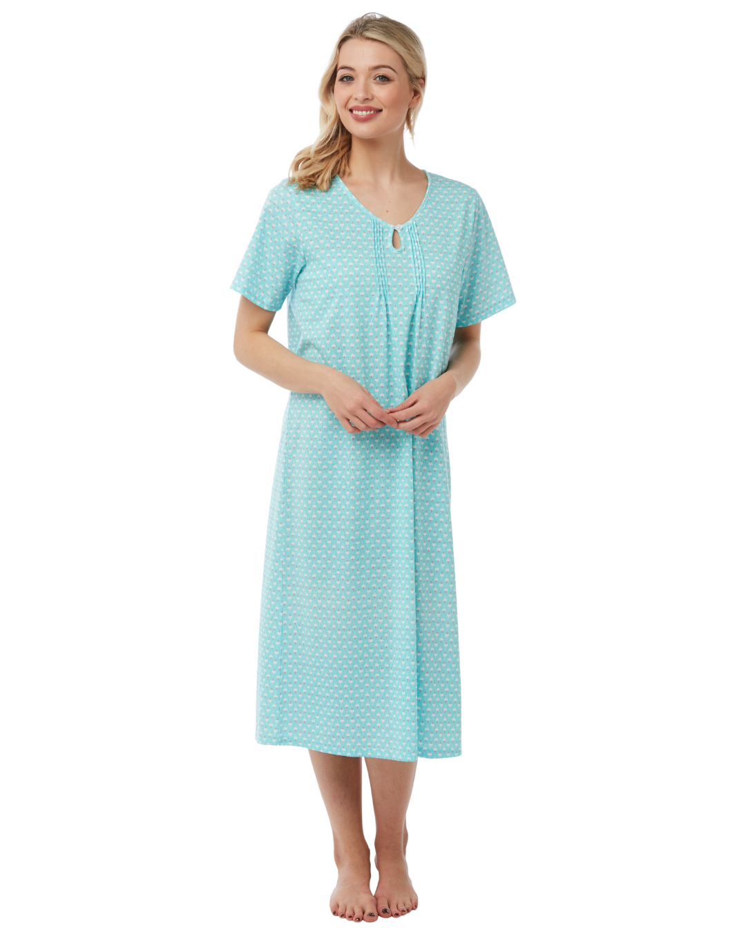 Heart Geo Print Jersey Nightdress
