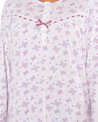 Butterfly Print 100% Cotton Long Sleeve Nightdress