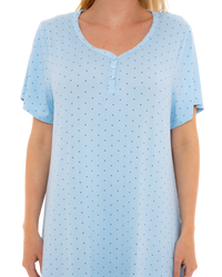 Luxury Soft Touch Longer Length Jersey Spot Nightdress up to Larger Sizes