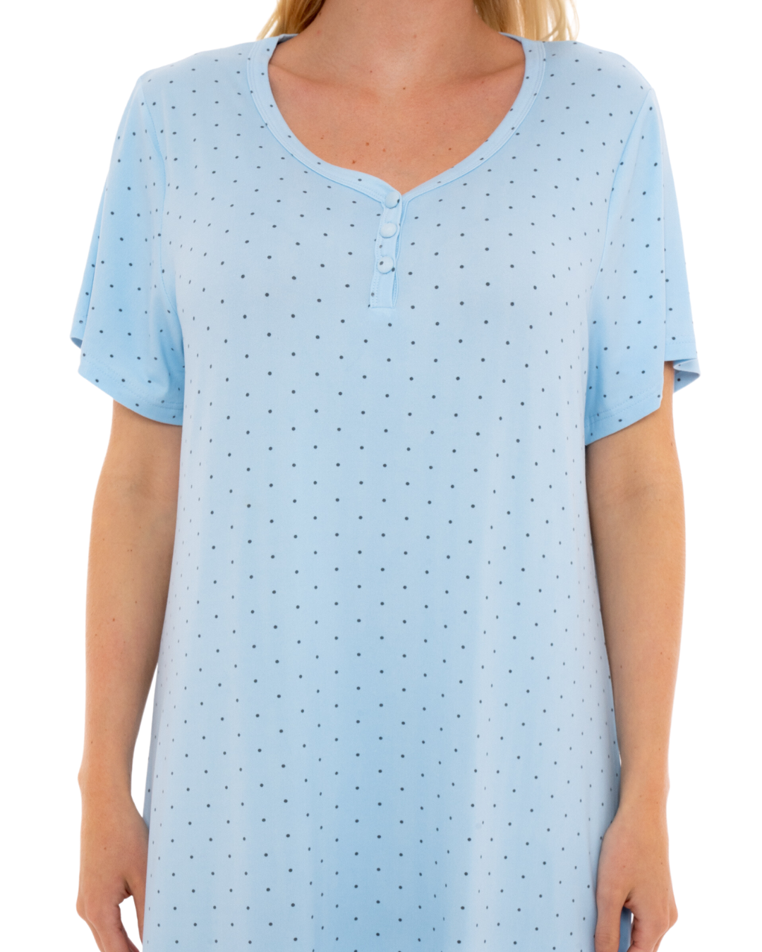 Luxury Soft Touch Longer Length Jersey Spot Nightdress up to Larger Sizes