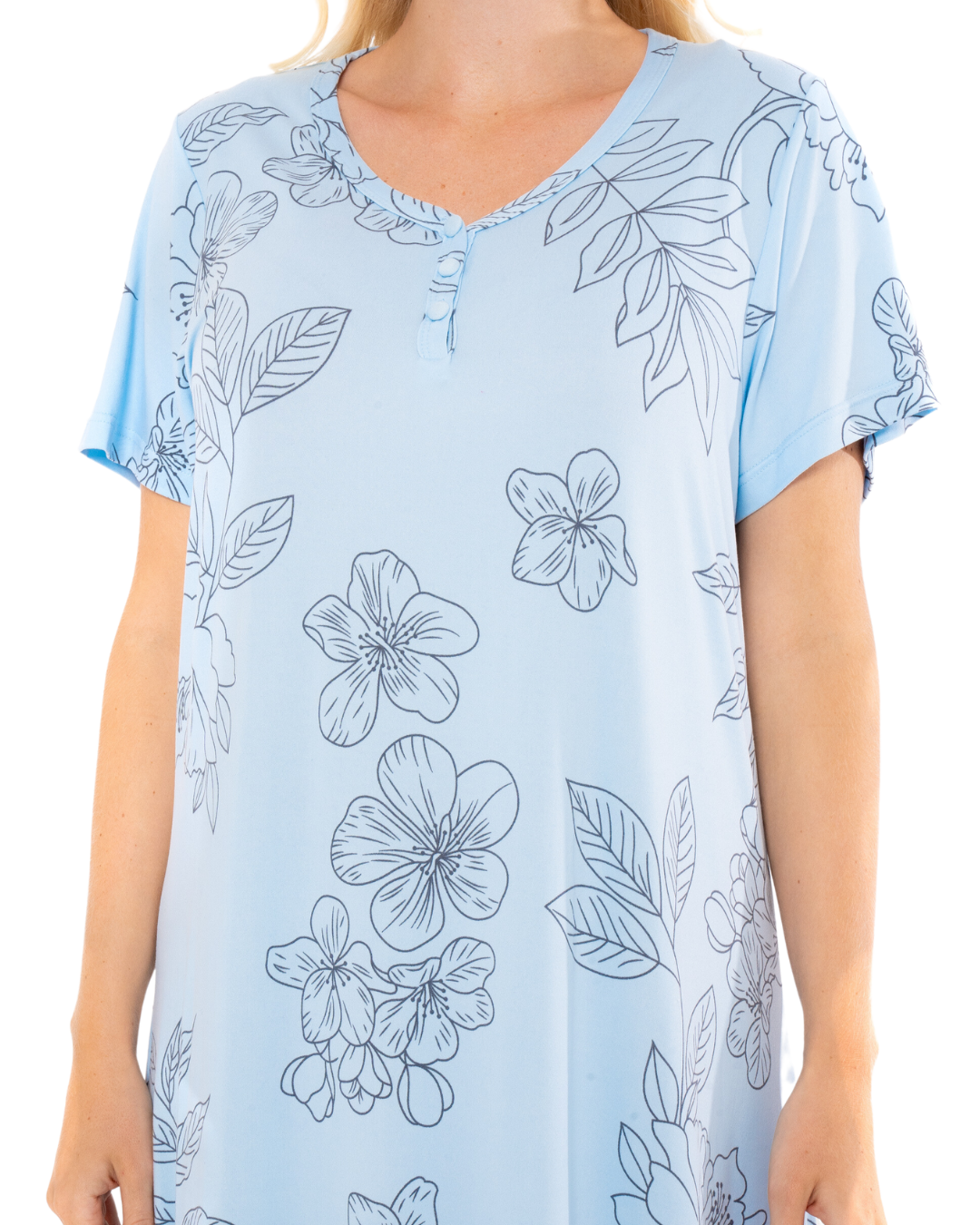 Long Plus Size Luxury Soft Touch Jersey Floral Nightshirt