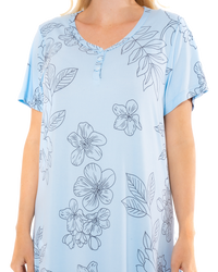 Long Plus Size Luxury Soft Touch Jersey Floral Nightshirt
