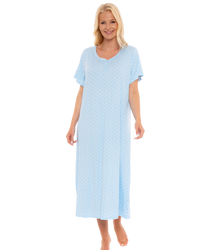 Luxury Soft Touch Longer Length Jersey Spot Nightdress up to Larger Sizes