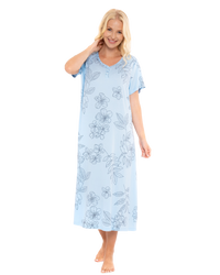 Long Plus Size Luxury Soft Touch Jersey Floral Nightshirt