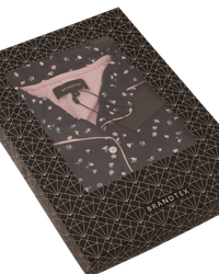 Navy Ditsy Floral Button Front Pyjama