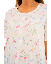 Birds and Butterfly 100% Cotton Short Sleeve Nightdress