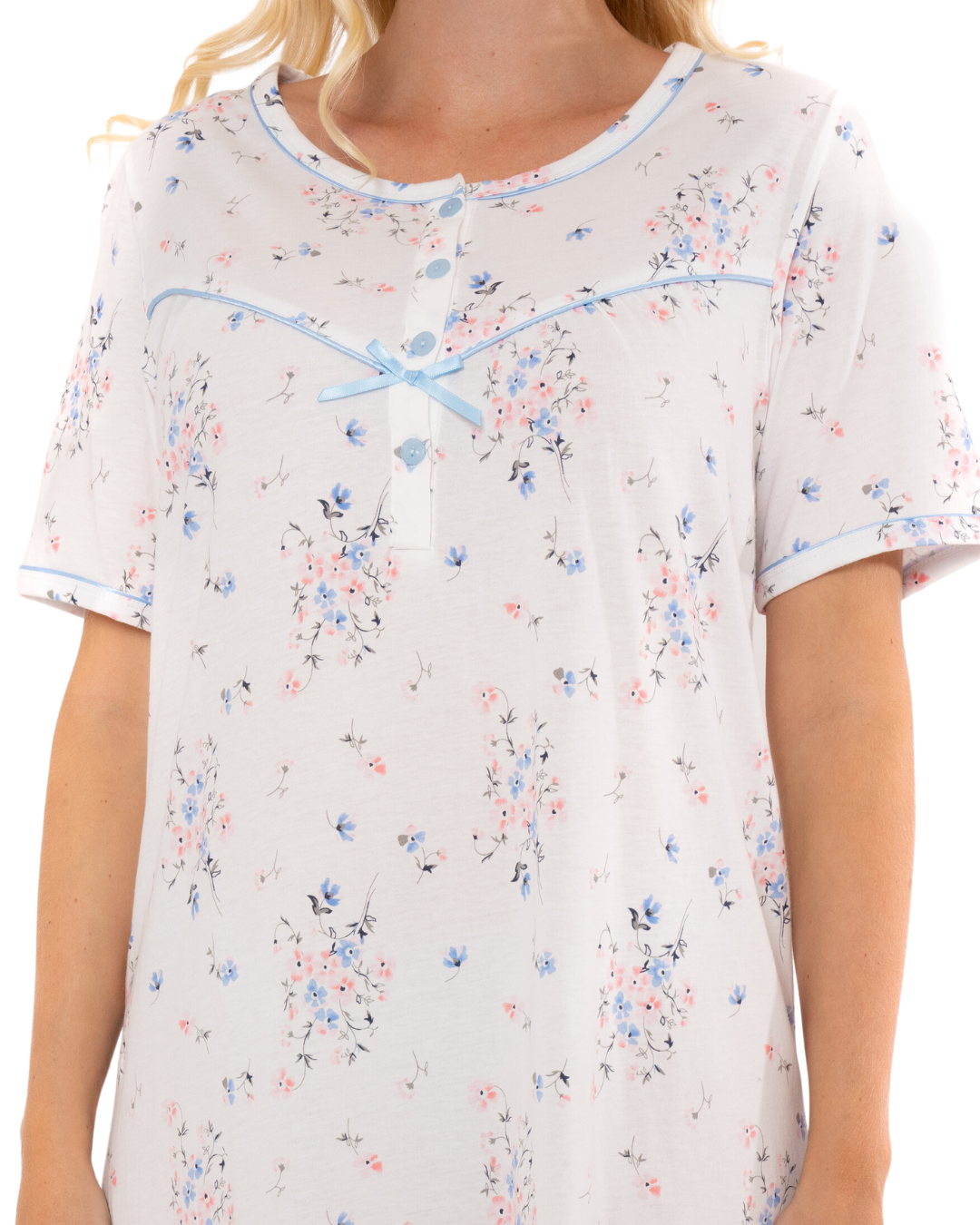 Moonlight Floral 100% Cotton Short Sleeve Nightdress