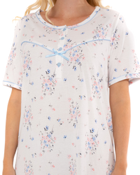 Moonlight Floral 100% Cotton Short Sleeve Nightdress