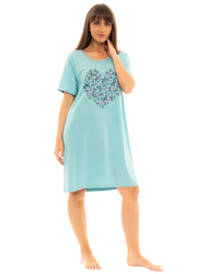 Women's 100% Cotton Pack of 2 Duck Egg Butterfly Nightshirts