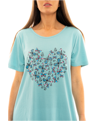 Women's 100% Cotton Pack of 2 Duck Egg Butterfly Nightshirts
