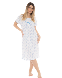 Butterfly Print 100% Cotton Jersey Short Sleeve Nightdress