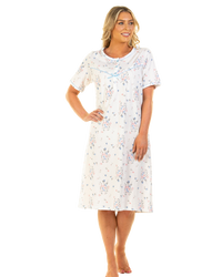 Moonlight Floral 100% Cotton Short Sleeve Nightdress
