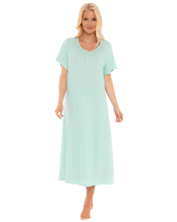 Luxury Soft Touch Longer Length Jersey Spot Nightdress up to Larger Sizes