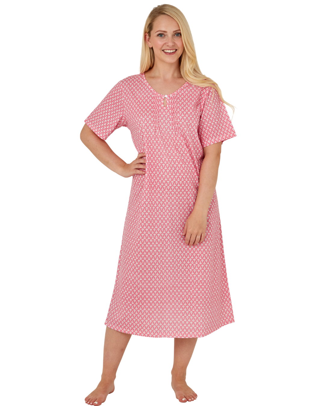 Heart Geo Print Jersey Nightdress