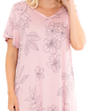 Long Plus Size Luxury Soft Touch Jersey Floral Nightshirt
