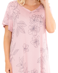 Long Plus Size Luxury Soft Touch Jersey Floral Nightshirt