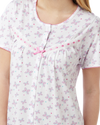 Butterfly Print 100% Cotton Jersey Button Through Nightdress